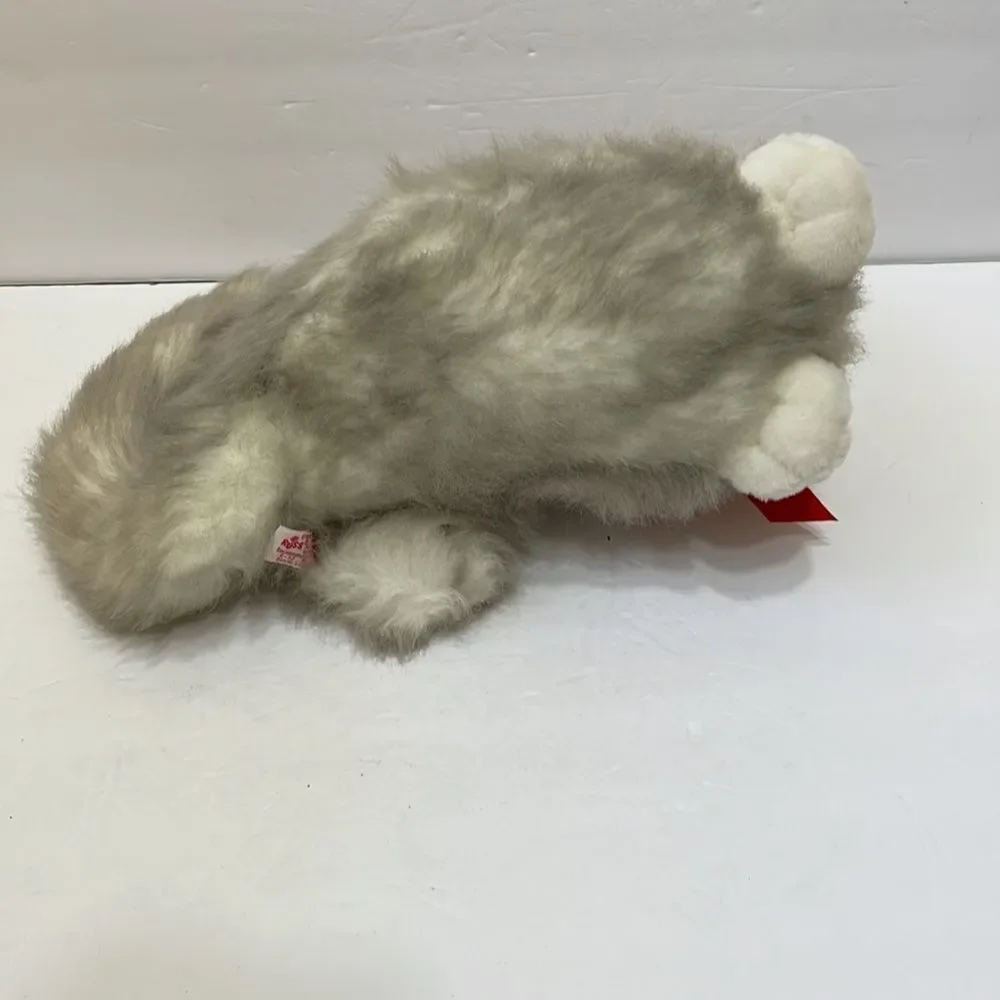 VINTAGE RUSS NIKKI GRAY PLUSH CAT WITH GREEN EYES‎